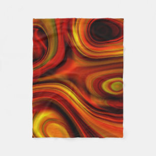 Manta Polar Feroe Naranja y patrón amarillo