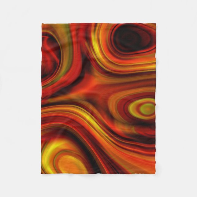 Manta Polar Feroe Naranja y patrón amarillo (Anverso)