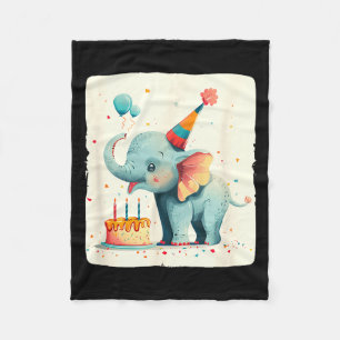 Manta Polar Festeja en Grande con Este Elefante de Feliz Cumpl