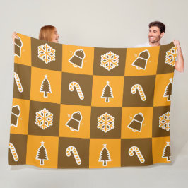 Manta Polar Festive Holiday Grid Pattern