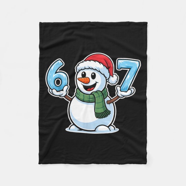 Manta Polar Festive Snowman Christmas Winter Cheer 67 Number  (Anverso)