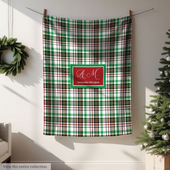 Manta Polar Festive Throw Blanket Classic Red Green Christmas (Festive Throw Blanket Classic Red Green Christmas)