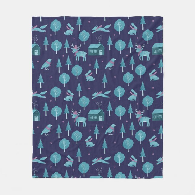 Manta Polar Festive Winter Animals (Anverso)