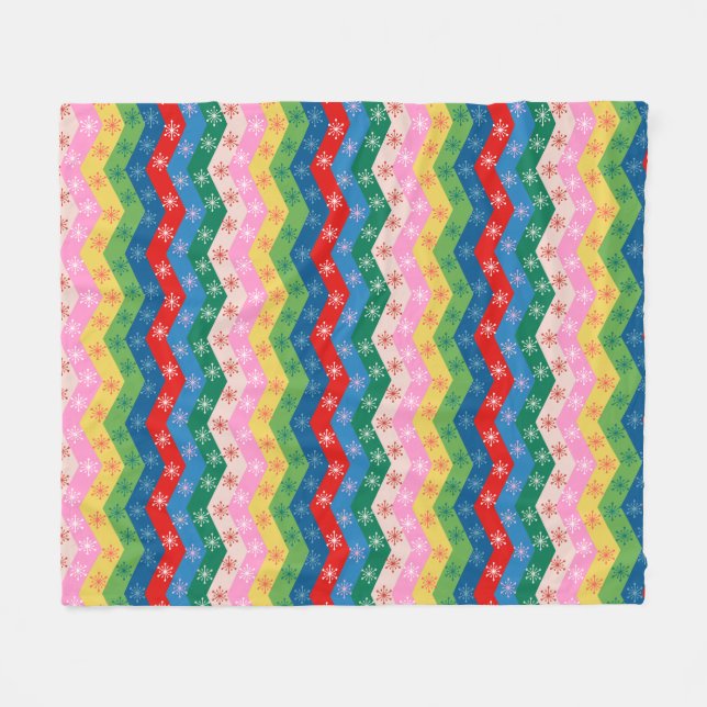 Manta Polar Festive zigzag ribbon Fleece Blanket (Frente (Horizontal))