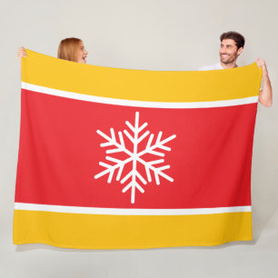 Manta Polar Festividad Brillante Rojo Amarillo Blanco Rayos de