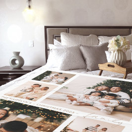 Manta Polar Festividad de Collage de fotos familiar de script