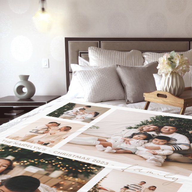 Manta Polar Festividad de Collage de fotos familiar de script  (Subido por el creador)