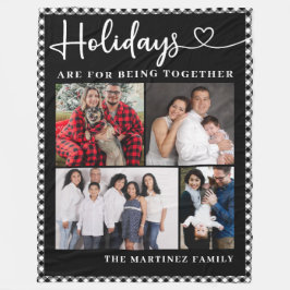 Manta Polar Festividad de Collage de fotos familiar personaliz