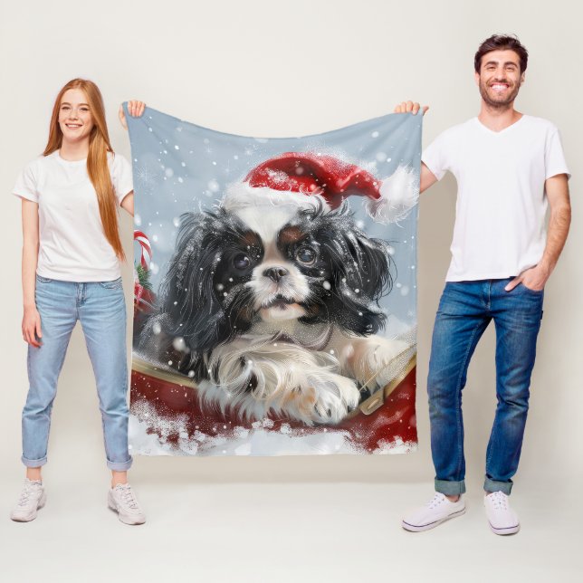 Manta Polar Festividad de los Navidades de perro chino (In situ)