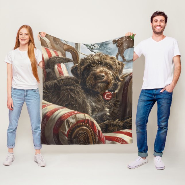 Manta Polar Festividad de los Navidades de perro de Griffon co (In situ)