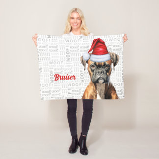 Manta Polar Festividad de los Navidades de perros de boxer