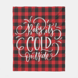 Manta Polar Festividad de los Navidades Red Black Buffalo Plai