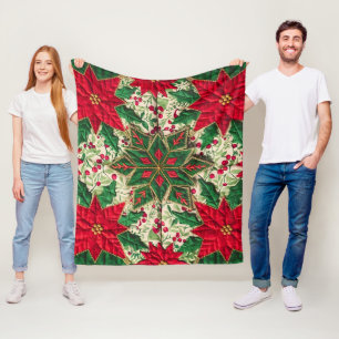 Manta Polar Festividad de los recortes florales: Un Navidad ac