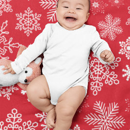 Manta Polar Festividad del patrón de copos de nieve rojos