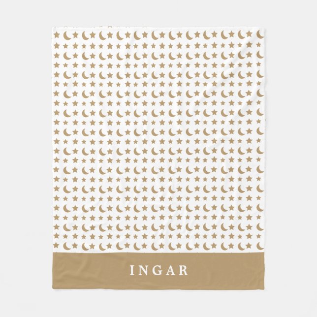 Manta Polar Festividad en Monograma de Oro Moderno (Anverso)