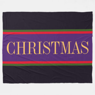 Manta Polar Festividad Morado Negro Rojo NAVIDADES Stripes