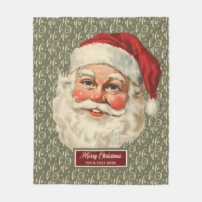 Manta Polar Festividad Retro Santa Claus (Anverso)