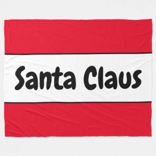 Manta Polar Festividad SANTA CLAUS Retro Brillantes Rayas Blan