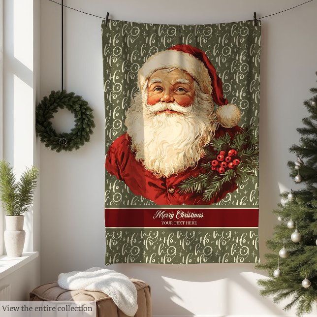 Manta Polar Festividad y anticuada Navidades de Santa Claus (Festive Old Fashioned Santa Cozy Christmas Throw)