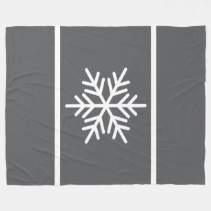 Manta Polar Festivo gris blanco moderno Nordico copos de nieve