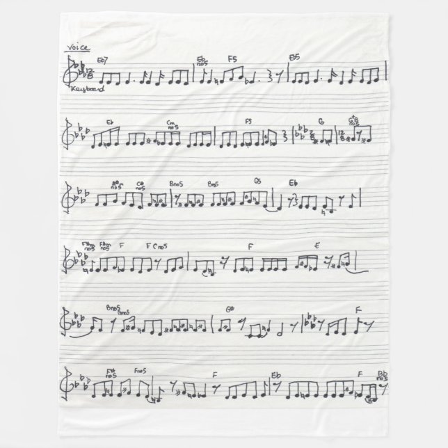 Manta Polar Ficha manuscrita Canción musical Notas musicales (Anverso)