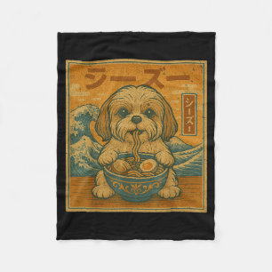 Manta Polar Fideos Japoneses Ramen Kawaii Divertidos Shih Tzu