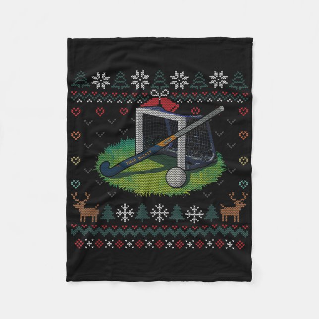 Manta Polar Field Hockey Ugly Christmas Sweater Ll Sports Play (Anverso)