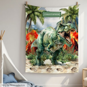 Manta Polar Fierce Dinosaur Blanket Nombre personalizado Perso