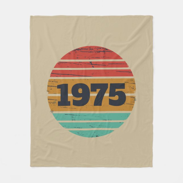 Manta Polar Fiesta de cumpleaños 50 vintage personalizada (Anverso)