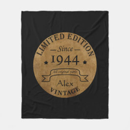 Manta Polar Fiesta de cumpleaños 80 vintage personalizada