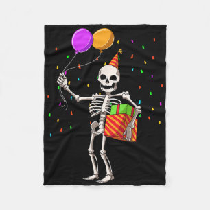 Manta Polar Fiesta de cumpleaños de Halloween Skeleton Cumplea