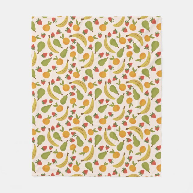 Manta Polar Fiesta de frutas de arte pop (Anverso)