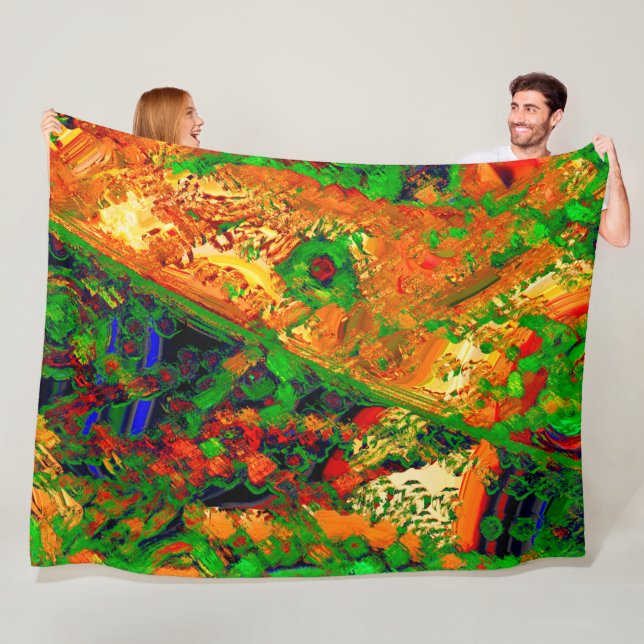 Manta Polar Fiesta de la máscara o carnaval de pinturas, naran (In situ)