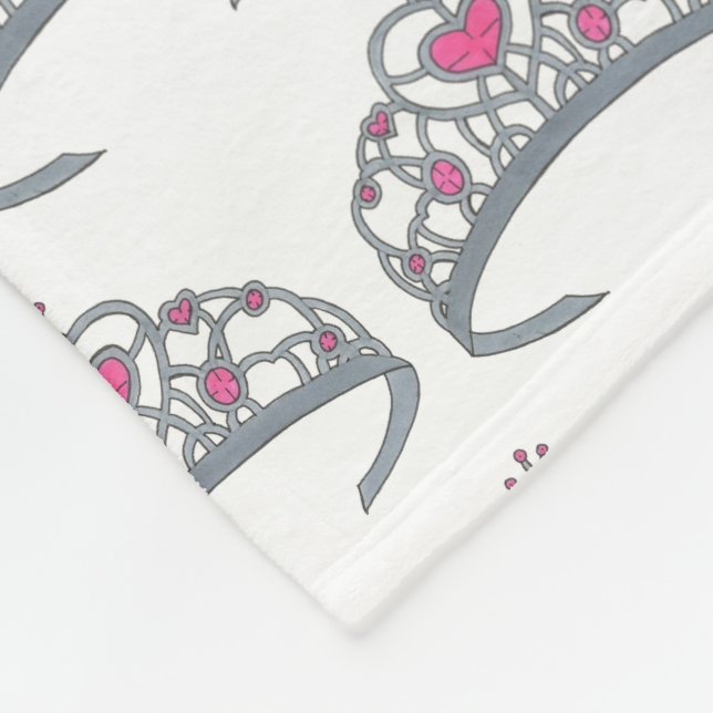 Manta Polar Fiesta de la princesa rosa bonito, corona de Tiara (Esquina)