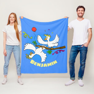 Manta Polar Fiesta de pájaros de cacatúa graciosa