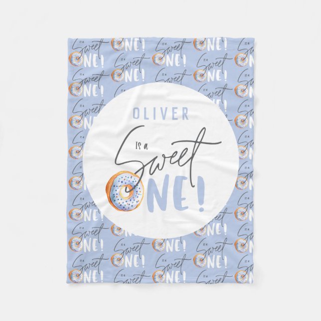 Manta Polar fiesta de primer cumpleaños, dulce. (Anverso)