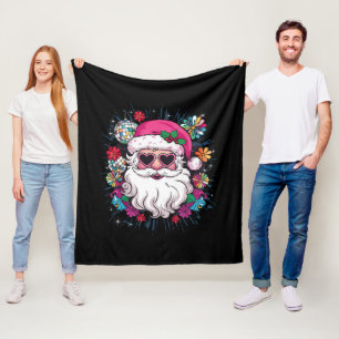 Manta Polar Fiesta divertida de navidad en disco rosa Santa Na