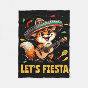 Manta Polar Fiesta Fox Sombrero Cinco De Mayo Niño Mexicano