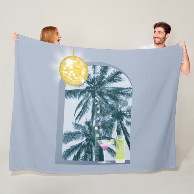 Manta Polar Fiesta ilumina cócteles Disco palmas de bola en az (In situ)