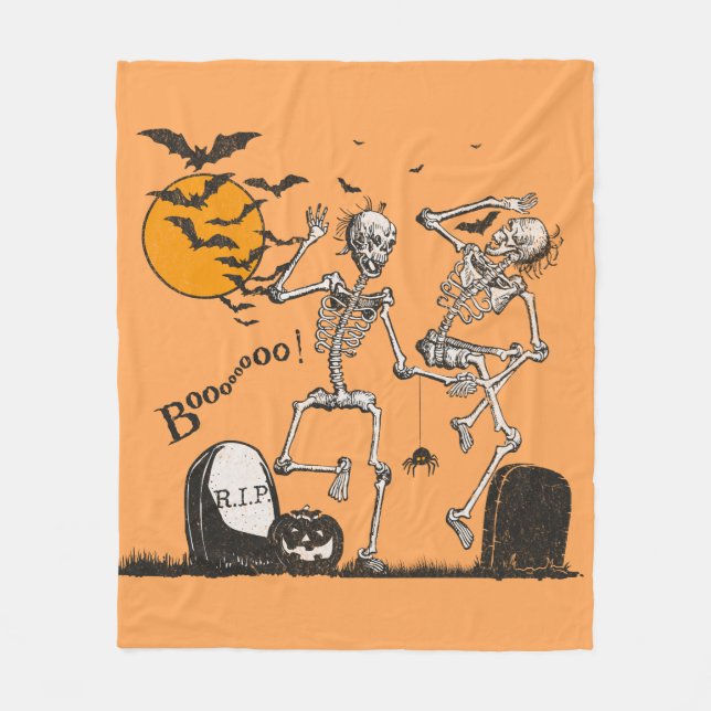 Manta Polar Fiesta Skeleton Halloween (Anverso)