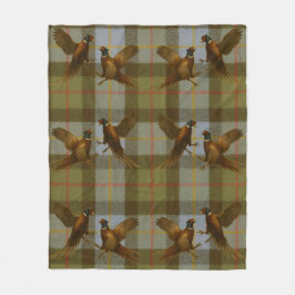 Manta Polar Fighting Pheasants on tweed / tartan background