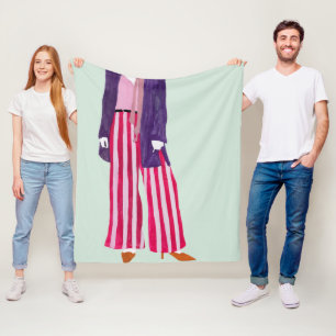 Manta Polar Figura derecha de la moda - pantalones rayados
