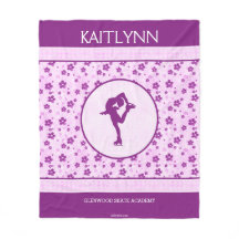 Figura patinador personalizada Purple Heart floral