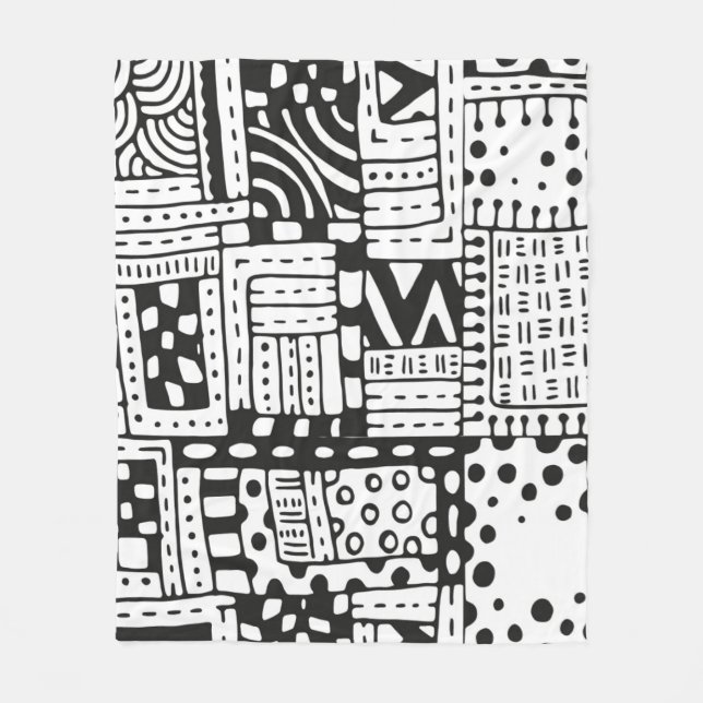 Manta Polar Figuras abstractas indias inspiradas (Anverso)