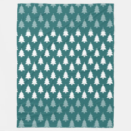 MANTA POLAR FILAS DE ÁRBOLES VERDES Y BLANCOS DE NAVIDAD