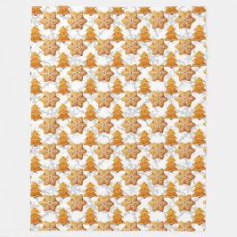 MANTA POLAR FILAS DE SNOWFLAKES Y COOKAS DE ÁRBOL DE NAVIDAD