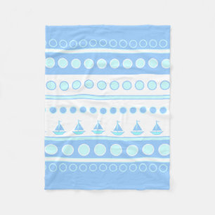 Manta Polar Filas de veleros azules y círculos