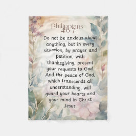 Manta Polar Filipinas 4:6-7 Biblia cristiana Verse acuarela