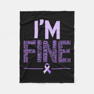 Manta Polar Fina Fibromialgia Guerrero Fibro Conciencia Púrpur