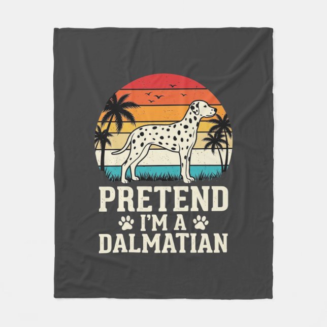 Manta Polar Finge que soy un perro retro dálmata (Anverso)